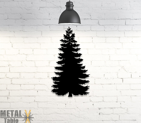 Noel Yeni Yıl Çam Ağacı Metal Lazer Kesim