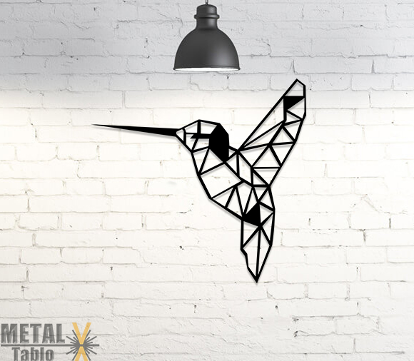 Ağaç Kakan Kuş Lazer Kesim Metal Tablo