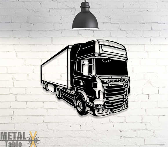 Scania Kamyon Lazer Kesim Metal Tablo