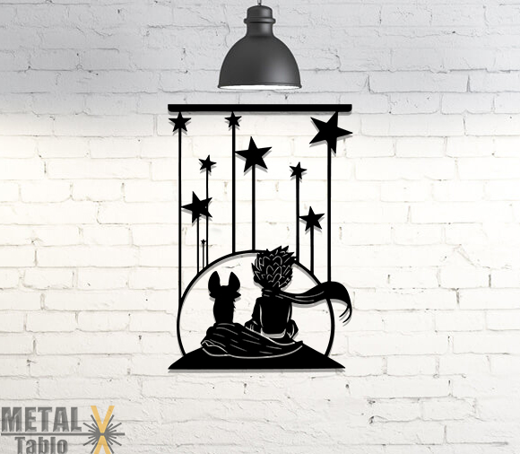 Küçük Prens Lazer Kesim Metal Tablo