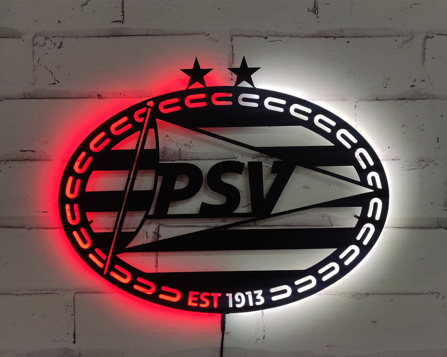 PSV Amblem Lazer Kesim Ledli Metal Tablo