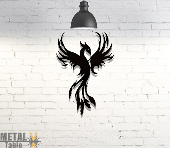 Anka Kuşu Lazer Kesim Metal Duvar Tablosu