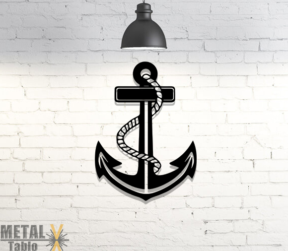 Gemici Çapası Lazer Kesim Metal Tablo