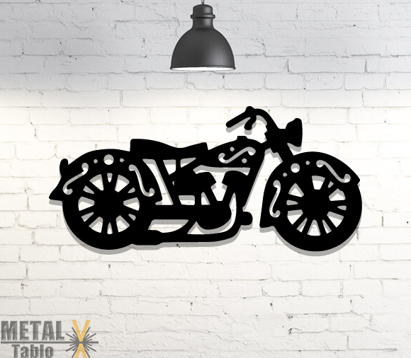 Motosiklet Lazer Kesim Metal Tablo