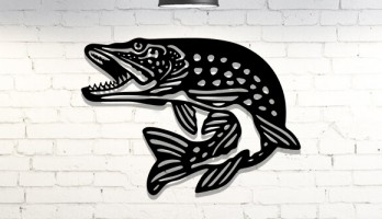 Turna Balığı Lazer Kesim Metal Tablo