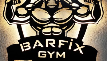 Spor Salonuna Özel Gym Ledli Metal Tablo