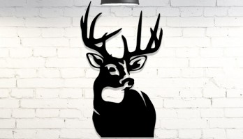 Yeni Yıl Geyiği Lazer Kesim Metal Tablo