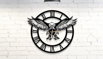 Kartal Roma Rakamlı Metal Duvar Saati