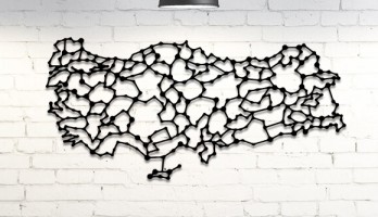 Geometrik Türkiye Haritası Metal Tablo