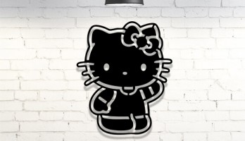 Hello Kitty Lazer Kesim Metal Tablo