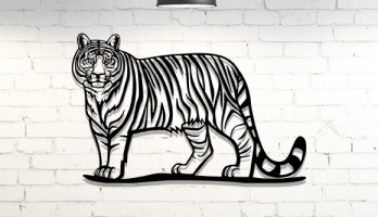 Bengal Kaplanı Lazer Kesim Metal Tablo