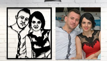 Evli Çiftlere Özel Lazer Kesim Metal Tablolar