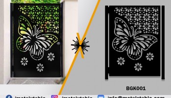 Kelebek Lazer Kesim Ferforje Bahçe Giriş Kapısı
