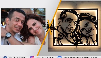 Ledli Kişiye Özel Tasarım Portre Lazer Kesim Metal Tablo