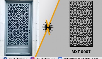 Camlı Giriş Kapısı Lazer Kesim Ferforje