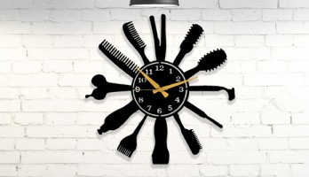 Kuaför Aletleri Metal Duvar Saati