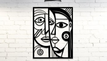 thumb Picasso Tarzı 1 Lazer Kesim Metal Tablo