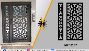 Aynalı Cam ( reflekte ) Lazer Kesim Site Giriş Kapısı