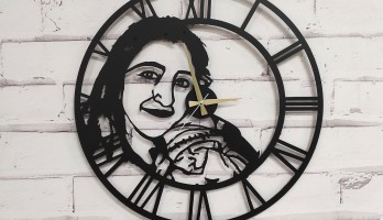 Kişiye Özel Portre Lazer Kesim Metal Duvar Saati