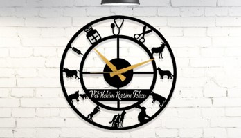 Veteriner Hekimlerine Özel Metal Duvar Saati