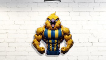 Fenerbahçe Özel Tasarım Renkli Kanarya Metal Tablo