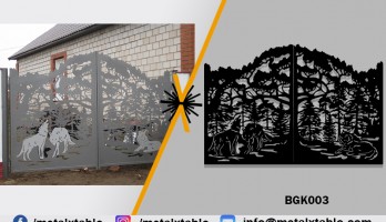 BozKurt Bahçe Giriş Kapısı Lazer Kesim Ferforje