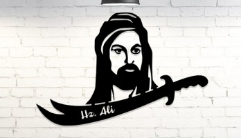 Hz. Ali ve Kılıcı Lazer Kesim Metal Tablo