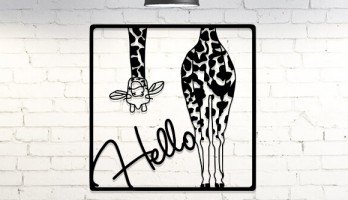 thumb Ters Bakan Zürafa Lazer Kesim Metal Tablo