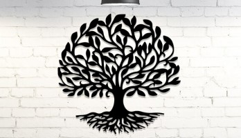 Arbol De La Vida Silueta Lazer Kesim Metal Tablo