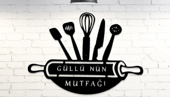 thumb Güllünün Mutfağı Lazer Kesim Metal Dekor Tablo