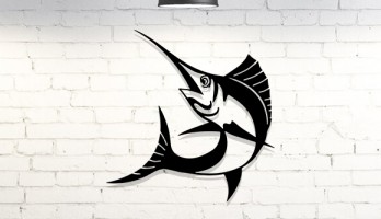 thumb Kılıç Balığı Lazer Kesim Metal Tablo