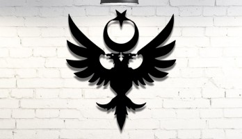 Çift Başlı Kartal Lazer Kesim Metal Tablo