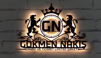 Firmanıza Özel Logo Tasarım Lazer Kesim Ledli Metal Tablo