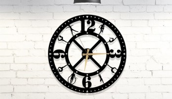 thumb Pilates Lazer Kesim Metal Duvar Saati