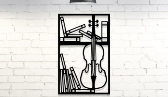 Çello Viyolonsel Müzik Aleti Metal Tablo Duvar Dekoru