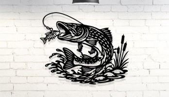 Turna Balık Avı Lazer Kesim Metal Tablo