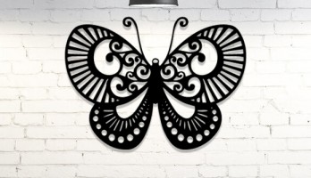 Kelebek Lazer Kesim Metal Tablo