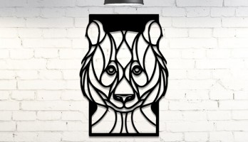 Ayı Portresi Lazer Kesim Metal Tablo