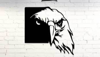 thumb Siyah Beyaz Kartal Kafası Metal Tablo
