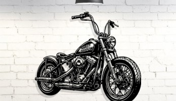 Harley Davidson Chopper Metal Tablo