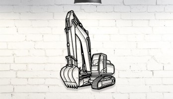 Ekskavatör Lazer Kesim Metal Tablo