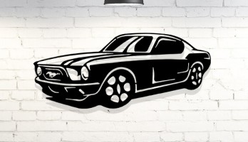 thumb Mustang Araba Lazer Kesim Metal Tablo