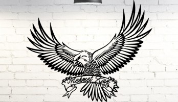Kişiye Özel İsim Yazılı Kartal Metal Tablo