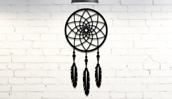 Kızıl Derili Rüya Tutucu Lazer Kesim Metal Tablo