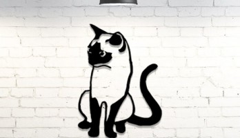 Siyam Kedisi Lazer Kesim Metal Tablo