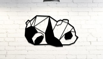 Geometrik Panda Metal Tablo
