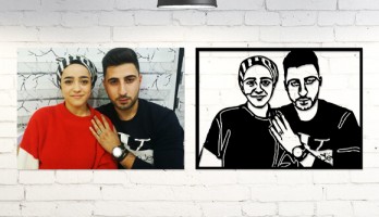 Nişanlılara Özel Tasarım Metal Lazer Kesim Tablo