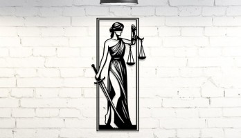 Adalet Simgesi Lazer Kesim Metal Tablo