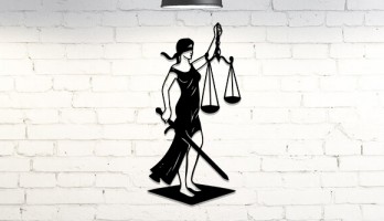 Adalet Sembolu Themis Lazer Kesim Metal