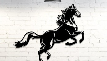 Şahlanan At Lazer Kesim Metal Tablo 2
